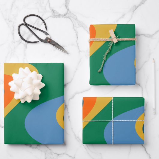 Trippy Dream Retro Abstract multi-kleurenpatroon Inpakpapier Vel (Voorkant)