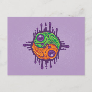 Trippy Drippy Frog Yin Yang Briefkaart