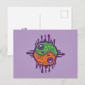 Trippy Drippy Frog Yin Yang Briefkaart (Voorkant / Achterkant)