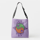 Trippy Drippy Frog Yin Yang Crossbody Tas (Achterkant)