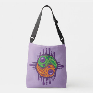 Trippy Drippy Frog Yin Yang Crossbody Tas