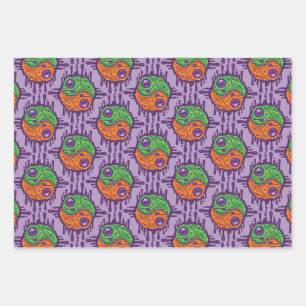 Trippy Drippy Frog Yin Yang Inpakpapier Vel