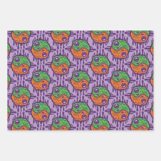 Trippy Drippy Frog Yin Yang Inpakpapier Vel (Voorkant)
