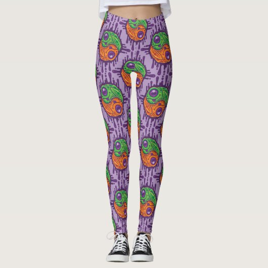 Trippy Drippy Frog Yin Yang Leggings (Voorkant)