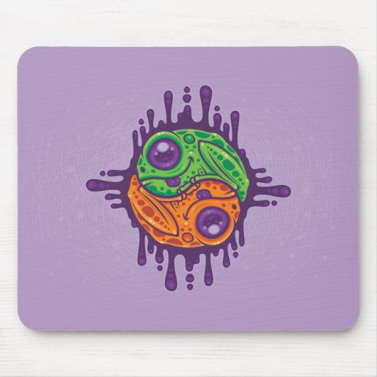 Trippy Drippy Frog Yin Yang Muismat (Voorkant)