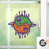 Trippy Drippy Frog Yin Yang Raamsticker (Huis)