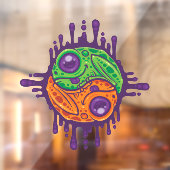 Trippy Drippy Frog Yin Yang Raamsticker (Vel 2)