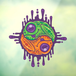 Trippy Drippy Frog Yin Yang Raamsticker