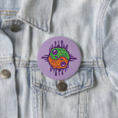 Trippy Drippy Frog Yin Yang Ronde Button 7,6 Cm (In situ)