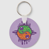 Trippy Drippy Frog Yin Yang Sleutelhanger (Voorkant)
