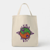 Trippy Drippy Frog Yin Yang Tote Bag (Achterkant)
