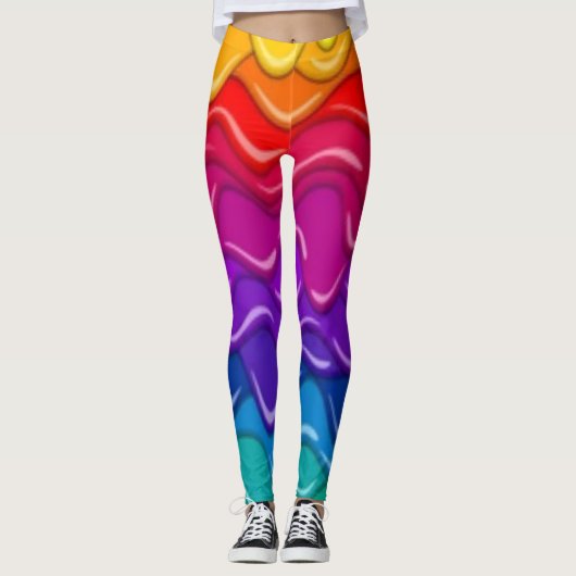 Trippy Drippy Rainbow Pride Leggings (Voorkant)