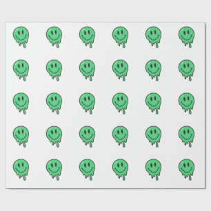 Trippy Druipende Groene Smeltende Smiley Gezicht E Cadeaupapier