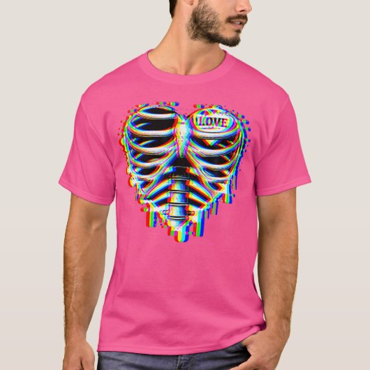 Trippy Edm House Music Lover Rave Heart Shape Vale T-shirt (Voorkant)