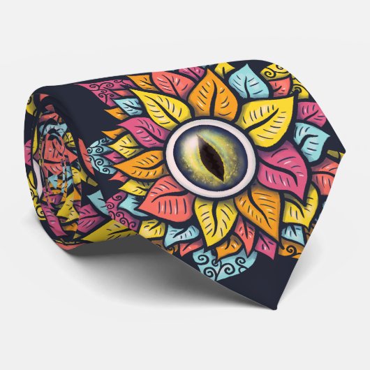 Trippy Eye Flower Weird Surreal Stropdas (Opgerold)