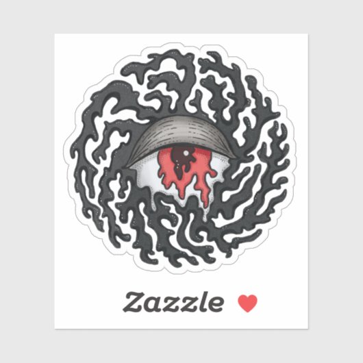 Trippy Eye met tentakels - Trippy Surrealistische  Sticker (Vel)