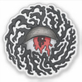 Trippy Eye met tentakels - Trippy Surrealistische  Sticker (Voorkant)