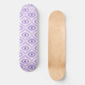 Trippy eye patroonpastel paarse roze retro modern persoonlijk skateboard (Voorkant)