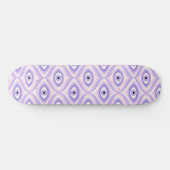Trippy eye patroonpastel paarse roze retro modern persoonlijk skateboard (Horizontaal)