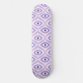 Trippy eye patroonpastel paarse roze retro modern persoonlijk skateboard (Voorkant)