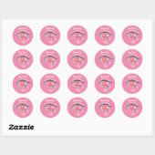 Trippy Eye Pink Floral Psychedelic Name Ronde Sticker (Vel)