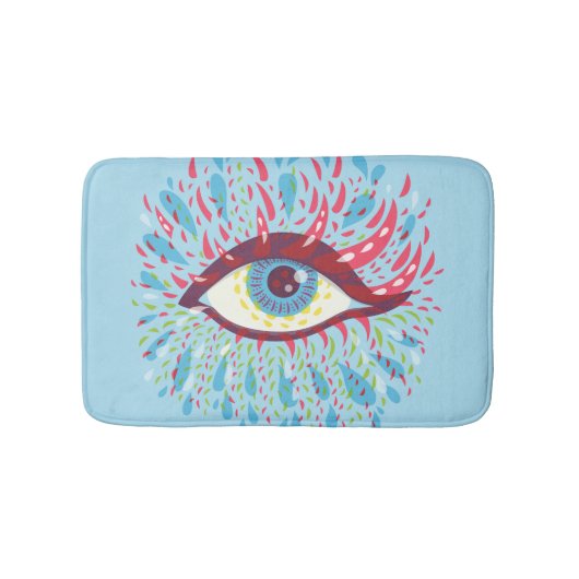 Trippy Eye Psychedelic Art Badmat (Voorkant)