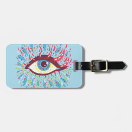 Trippy Eye Psychedelic Art Bagagelabel