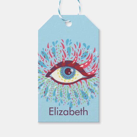 Trippy Eye Psychedelic Art Cadeaulabel (Voorkant)