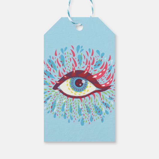 Trippy Eye Psychedelic Art Cadeaulabel (Achterkant)