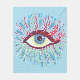 Trippy Eye Psychedelic Art Fleece Deken