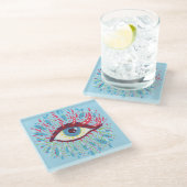 Trippy Eye Psychedelic Art Glazen Onderzetter (Schuin)