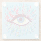 Trippy Eye Psychedelic Art Glazen Onderzetter (Achterkant)