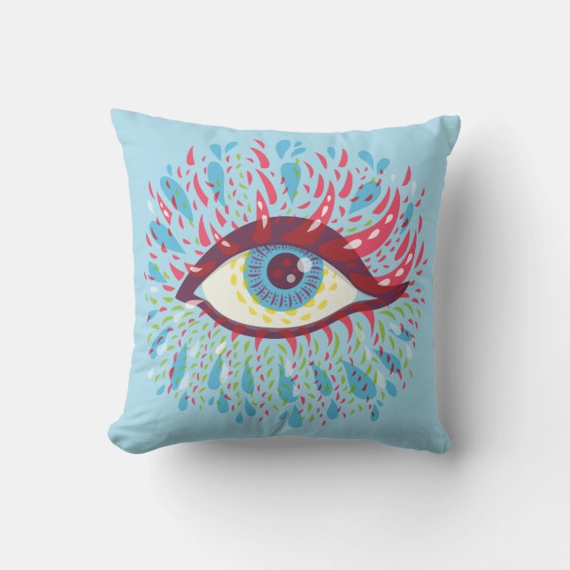 Trippy Eye Psychedelic Art Kussen (Voorkant)