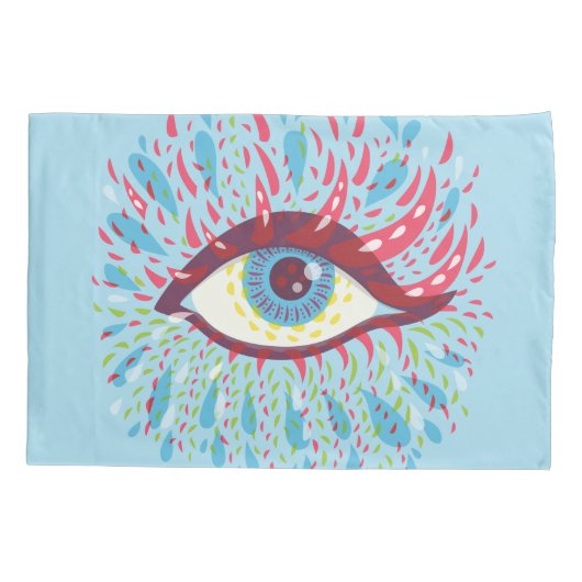 Trippy Eye Psychedelic Art Kussensloop (Achterkant)