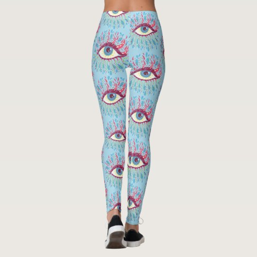 Trippy Eye Psychedelic Art Leggings (Achterkant)