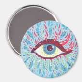 Trippy Eye Psychedelic Art Magneet (Voorkant / Achterkant)