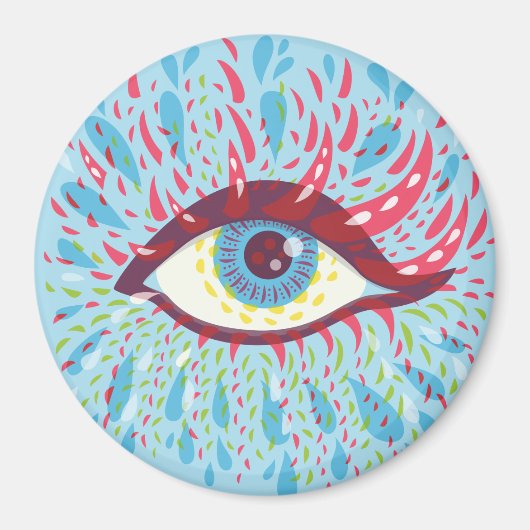 Trippy Eye Psychedelic Art Magneet (Voorkant)