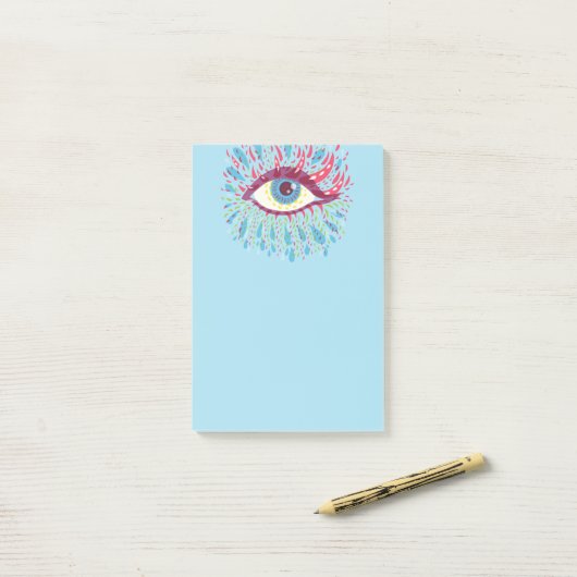 Trippy Eye Psychedelic Art Post-it® Notes (Op bureau)
