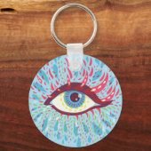 Trippy Eye Psychedelic Art Sleutelhanger (Voorkant)