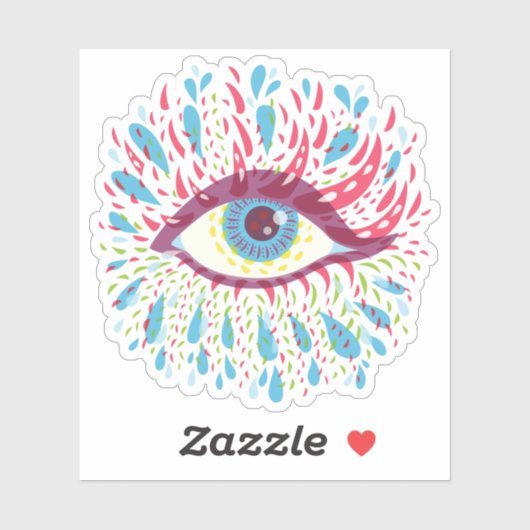 Trippy Eye Psychedelic Art Sticker (Vel)