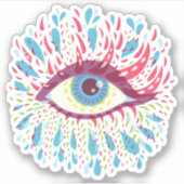 Trippy Eye Psychedelic Art Sticker (Voorkant)