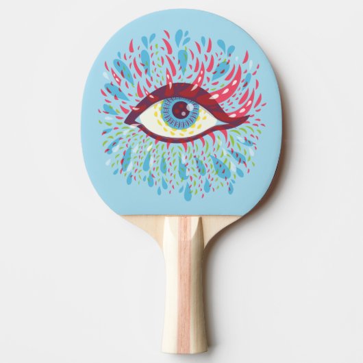 Trippy Eye Psychedelic Art Tafeltennisbatje (Voorkant)