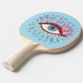 Trippy Eye Psychedelic Art Tafeltennisbatje (Voorkant Gekanteld)