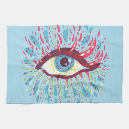 Trippy Eye Psychedelic Art Theedoek (Horizontaal)