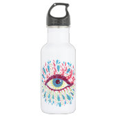 Trippy Eye Psychedelic Art Waterfles (Voorkant)