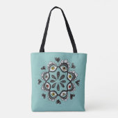 Trippy Eyes with Hearts Boho Gothic Weirdcore Art Tote Bag (Achterkant)