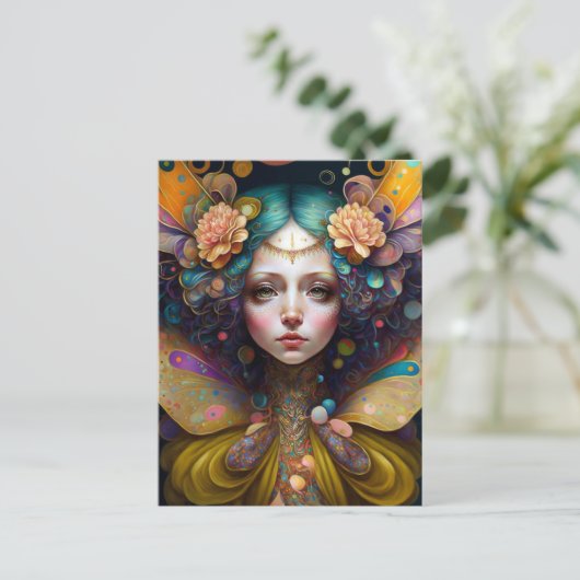 Trippy Fairy Fantasy Art Briefkaart (Staand voorkant)