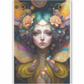 Trippy Fairy Fantasy Art Sticker (Voorkant)