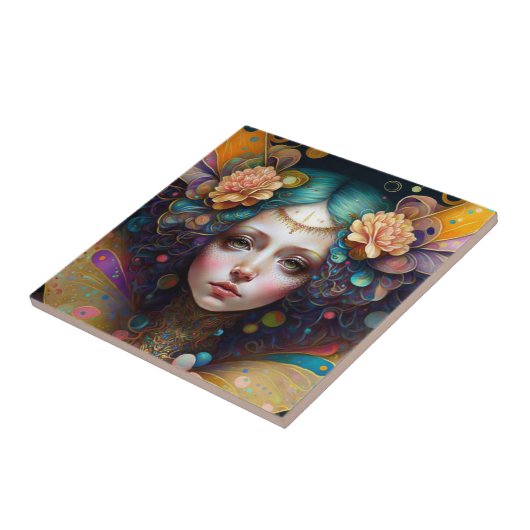 Trippy Fairy Fantasy Art Tegeltje (Zijkant)