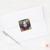 Trippy Fairy Fantasy Art Vierkante Sticker (Envelop)